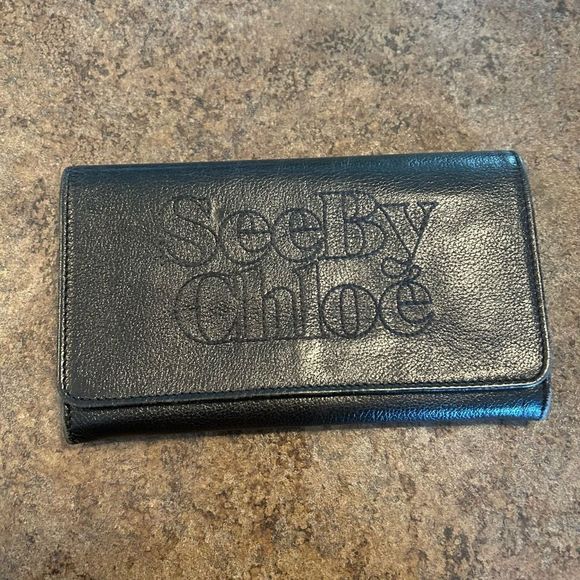 Chloé Handbags - Chloe Long Snap Wallet Black made in Italy